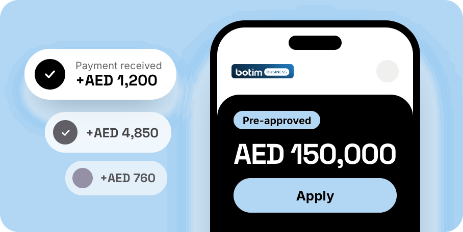 Pre-approved AED 150,000 offer inside botim business